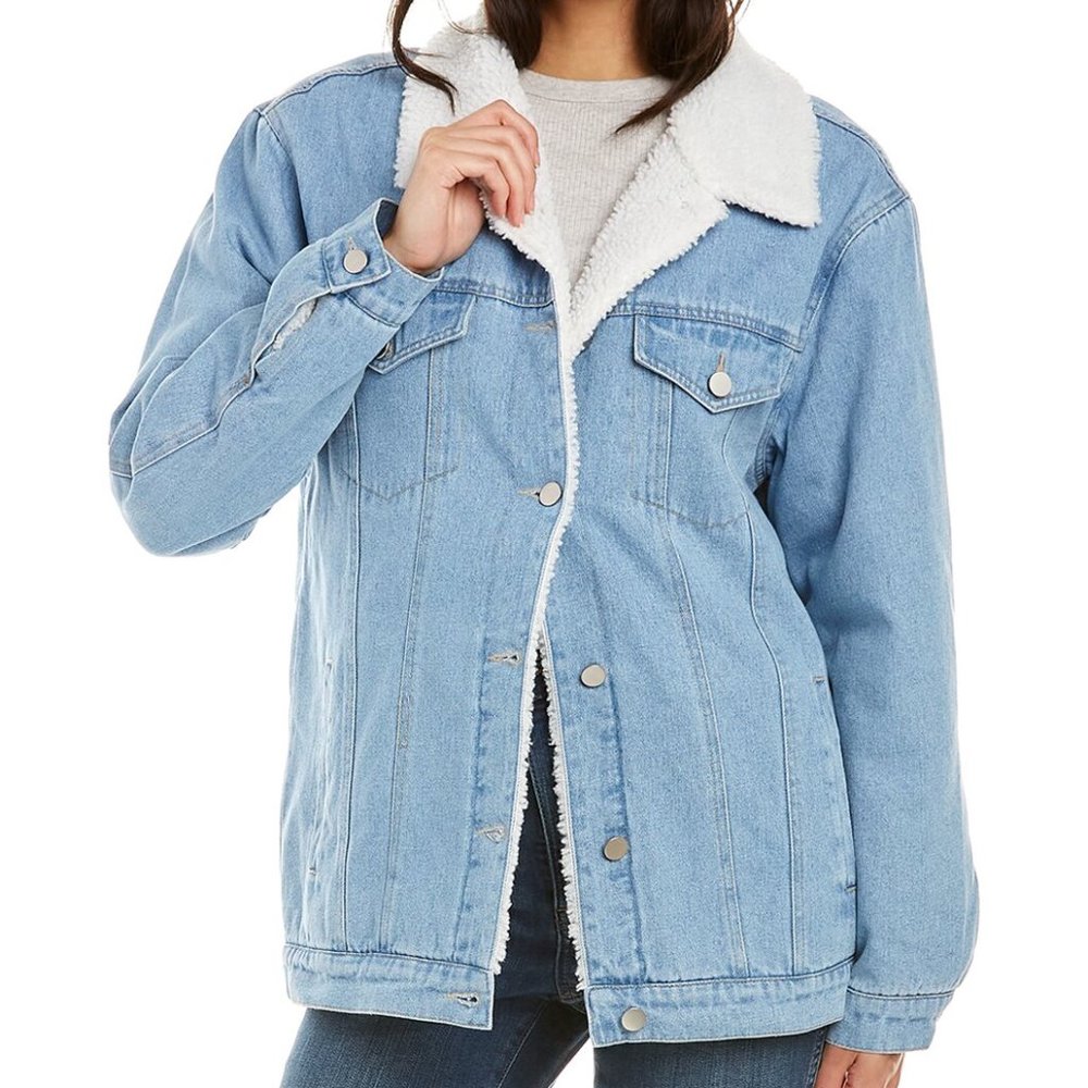 Pascale La Mode Teddy-Lined Denim jacket